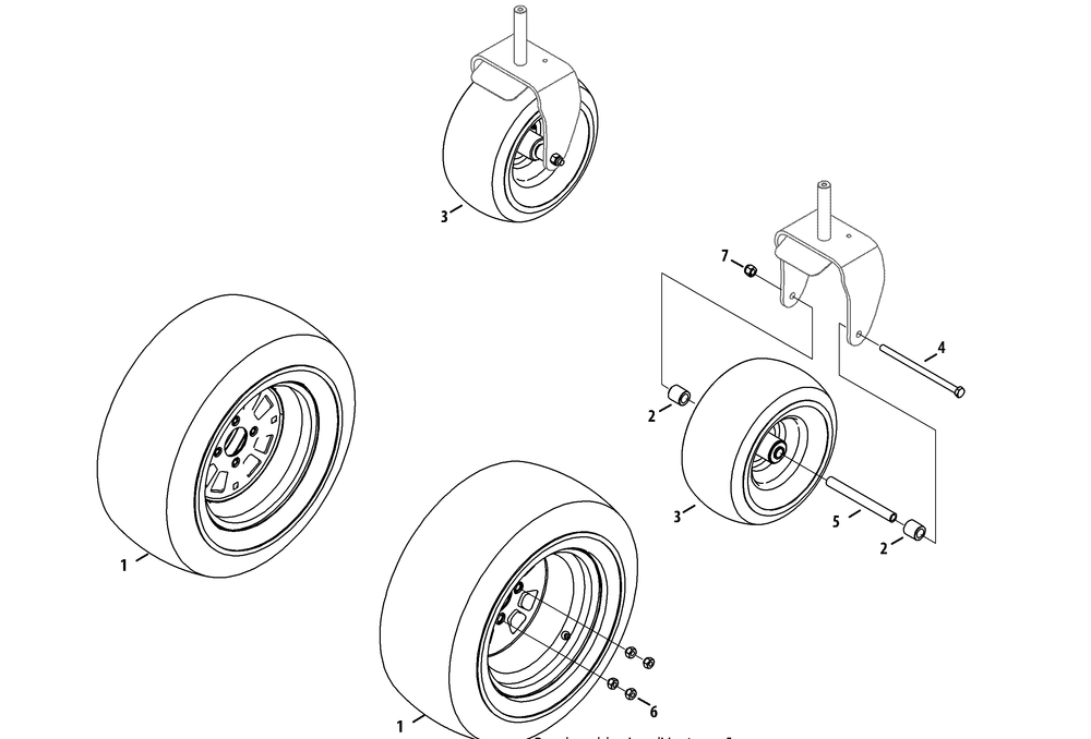 Wheels Diagram and Parts List for Z-FORCES60 (53BH5FJD-53BH5FJD050)(2013) Cub Cadet Lawn Tractor
